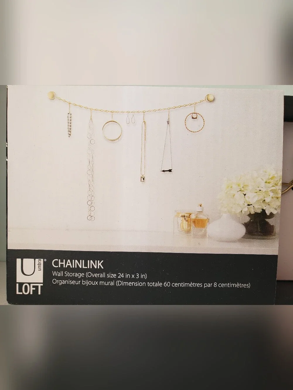 NIB LOFT Chainlink Wall Mounted Jewelry Hanger
